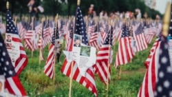 华盛顿国家大草坪广插上万国旗纪念国殇日