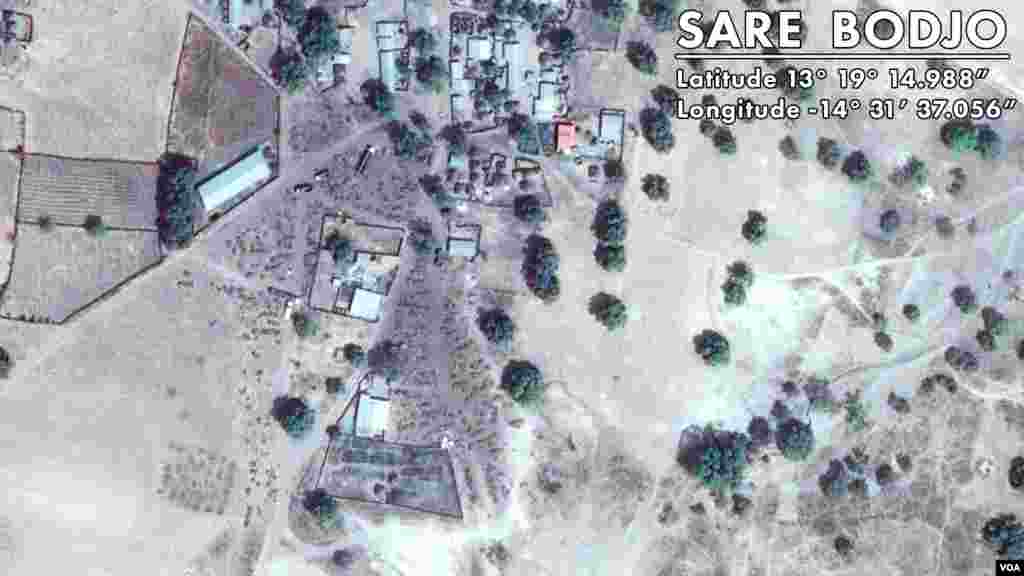 Photo Satellite de Sare Bodjo. Village Gambien frontalier servant au trafic (Google Map)