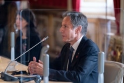 Secretary of State Antony Blinken speaks during a meeting with Italian President Sergio Mattarella at Quirinale Palace in Rome, June 28, 2021.