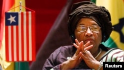 Liberia's President Ellen Johnson Sirleaf attends a West African regional bloc ECOWAS summit on the crisis in Mali and Guinea Bissau, at Fondation Felix Houphouet Boigny in Yamoussoukro, February 27, 2013. 