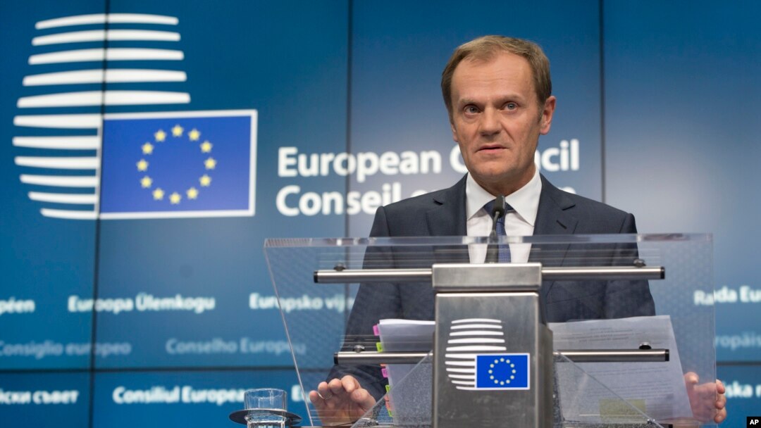 Presiden Uni Eropa Donald Tusk (foto: dok). Uni Eropa menjanjikan bantuan sebesar 2,1 miliar dolar guna memperkuat ketahanan ekonomi Ukraina. 