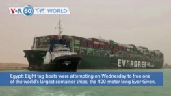 VOA60 Addunyaa - Massive Cargo Ship Turns Sideways, Blocks Egypt's Suez Canal