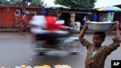 Rue de Monrovia au Liberia le 14 octobre 2011.