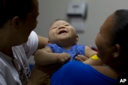 Caio Julio Vasconcelos, who was born with microcephaly, undergoes physical therapy at the Institute for the Blind in Joao Pessoa, Brazil, Feb. 25, 2016. The Zika virus was discovered nearly 70 years ago, but over the last few months the virus is believed to have caused severe birth defects in children born to infected women.