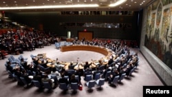 FILE - The U.N. Security Council is seen in session at U.N. headquarters in New York.