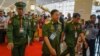 Myanmar Commander in Chief Min Aung Hlaing arrives at peace talks in Naypyitaw, May 24, 2017. (A. N. Soe for VOA)