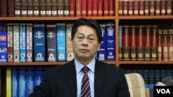 台灣外交部發言人李憲章 （美國之音記者楊明拍攝）