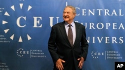 FILE - Hungarian-born U.S. billionaire and investor George Soros is seen ahead of a lecture at the Central European University (CEU), founded by him, in Budapest, Hungary, Oct. 26, 2009.
