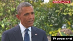 Screen shot of CNN interview with U.S. President Barack Obama, Jan 28, 2015.