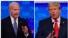 លោកប្រធានាធិបតី​ Joe Biden(ឆ្វេង) និង​បេក្ខជន​ប្រធានាធិបតី​នៃបក្ស​សាធារណរដ្ឋ​លោក Donald Trump​ (ស្តាំ) ឈរ​អំឡុង​ពេលសម្រាកក្នុង​ការ​ជជែក​ដេញដោល​គ្នាមួយ​ដែល​រៀបចំ​ដោយ CNN កាលពីថ្ងៃព្រហស្បត្តិ៍​ទី​២៧ មិថុនា ឆ្នាំ២០២៤ ក្នុង​ទីក្រុង Atlanta។