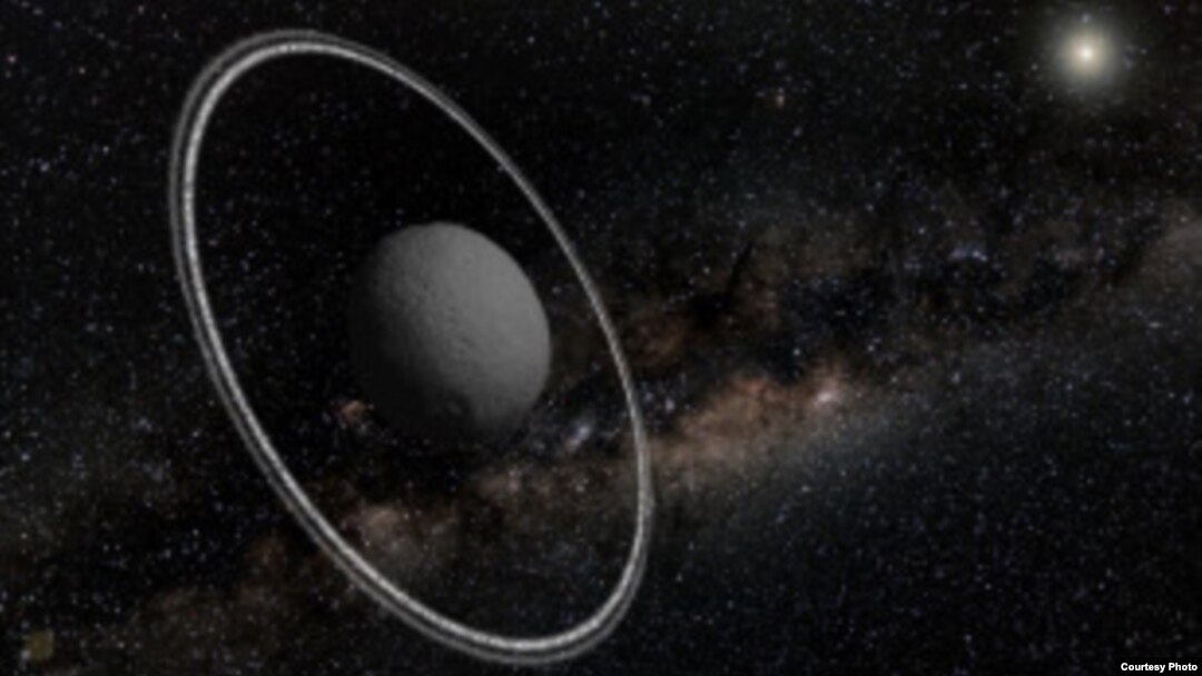 Gambar buatan artis mengenai dua cincin yang melingkari planet kecil Chariklo. (Lucie Maquet)