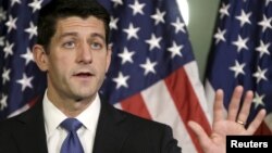 FILE - U.S. House Speaker Paul Ryan has called for a 'pause' in resettling Syrian refugees into the United States, fearing terrorist infiltration.