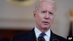 Shugaban Amurka Joe Biden, ranar Alhamis 20 ga watan Mayu 20, 2021, a Washington. (AP Photo/Evan Vucci)