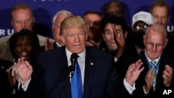 Calon presiden dari partai Republik Amerika, Donald Trump di Hotel "New Trump International", Washington, 16 September 2016 (AP Photo/Manuel Balce Ceneta).