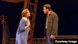 Tony Award winner Cherry Jones and Zachary Quinto in director John Tiffany's Broadway revival of Tennessee Williams’ "The Glass Menagerie." (Photo by Michael J. Lutch) 