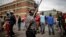 Zulu protesters demonstrate against foreign migrants outside their hostel in the Jeppestown district of Johannesburg, South Africa, April 17, 2015.