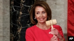 Ketua DPR AS, Nancy Pelosi, di Gedung Capitol, Washington, D.C., 3 Januari 2019. 