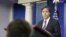 Deputy National Security Adviser Tony Blinken answers questions during the daily news briefing at the White House, Sept., 9, 2013. 