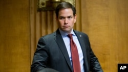 Sen. Marco Rubio, R-Fla., arrives as State Departm