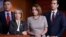 House Minority Leader Nancy Pelosi of California, center, joined by, from left, Rep. Tony Cardenas, D-Calif., Rep. Michelle Lujan Grisham, D-N.M., and Rep. Ruben Kihuen, D-Nev., speaks during a news conference on Capitol Hill, Feb. 16, 2017, after a closed-door briefing with acting director of Immigration and Customs Enforcement Thomas Homan. 