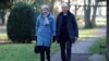 Britain's Prime Minister Theresa May and her husband Philip leave church, near High Wycombe, Britain, Feb. 17, 2019.