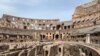 A view of the Colisseum and hypogeum underground area. (Sabina Castelfranco/VOA)