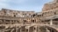A view of the Colisseum and hypogeum underground area. (Sabina Castelfranco/VOA)