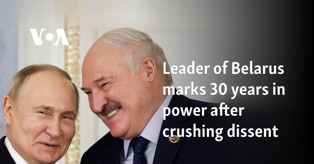 Leader of Belarus marks 30 years in power after crushing dissent