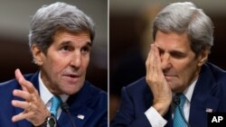 Dos reacciones de secretario de Estado, John Kerry, durante audiencia en el Senado sobre el acuerdo nuclear con Irán.