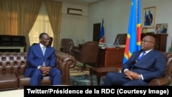 Le Premier ministre de la République démocratique du Congo, Sylvestre Ilunga Ilunkamba, reçu par le président Félix Tshisekedi à Kinshasa, le mai 2019. (Twitter/Présidence de la RDC)