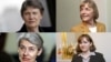چهار نامزد زن برای جانشینی بان کی مون - ردیف بالا از چپ: هلن کلارک و وسنا پوسیچ. پایین از چپ: ایرینا بوکووا و ناتالیا گرمان