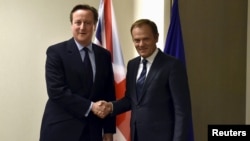 Britanski premijer Dejvid Kameron i predsednmik Evropskog saveta Donald Tusk (arhivski snimak)