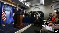 President Barack Obama speaks in the White House Briefing Room in President Barack Obama speaks preparations for Hurricane Sandy, in the White House Briefing Room in Washington, October 29, 2012.