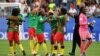 Les joueuses camerounaises célèbrent la victoire contre l'équipe néo-zélandaise du Groupe E à la Coupe du Monde de Football 2019, le 20 juin 2019, à Montpellier en France.