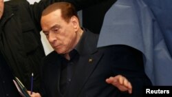 L'ancien chef du gouvernement italien Silvio Berlusconi, Milan, Italie, 4 mars 2018.