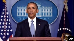 FILE - President Barack Obama at the White House in Washington, April 23, 2015. 