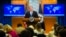 Secretary of State Mike Pompeo announces the creation of the Iran Action Group at the State Department, in Washington, Aug. 16, 2018.