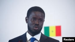 FILE—Senegal's president-elect Bassirou Diomaye Faye speaks during a press conference in Dakar, Senegal, March 25, 2024.