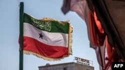 The flag of Somaliland is seen during a campaign rally in Hargeisa on Nov. 8, 2024, ahead of the 2024 Somaliland presidential election. 