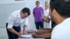 Ecuador's President Daniel Noboa takes part in a referendum on security measures to fight violence, in Quito, Ecuador, April 21, 2024. (Ecuadorean Presidency/Handout via REUTERS).