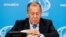 Russia's acting Foreign Minister Sergei Lavrov gestures during his annual news conference in Moscow, Russia, January 17, 2020. 