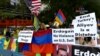 Նյու Յորքում ՄԱԿ-ի դիմաց ցուցարարների շարքում են նաև հայերը՝ բողոքելով Իլհամ Ալիևի և Ռեջեփ Էրդողանի դեմ