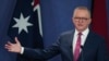 FILE - Australian Prime Minister Anthony Albanese gestures during a press conference in Sydney, Australia, Dec. 12, 2024.