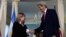 Secretary of State John Kerry shakes hands with Argentine Foreign Minister Susana Malcorra before their meeting at the State Department in Washington, March 30, 2016.
