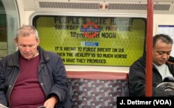 Britons can’t even escape the raging Brexit debate on London’s tube.