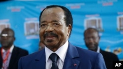 FILE - Cameroon's Incumbent President Paul Biya, of the Cameroon People's Democratic Movement Party.