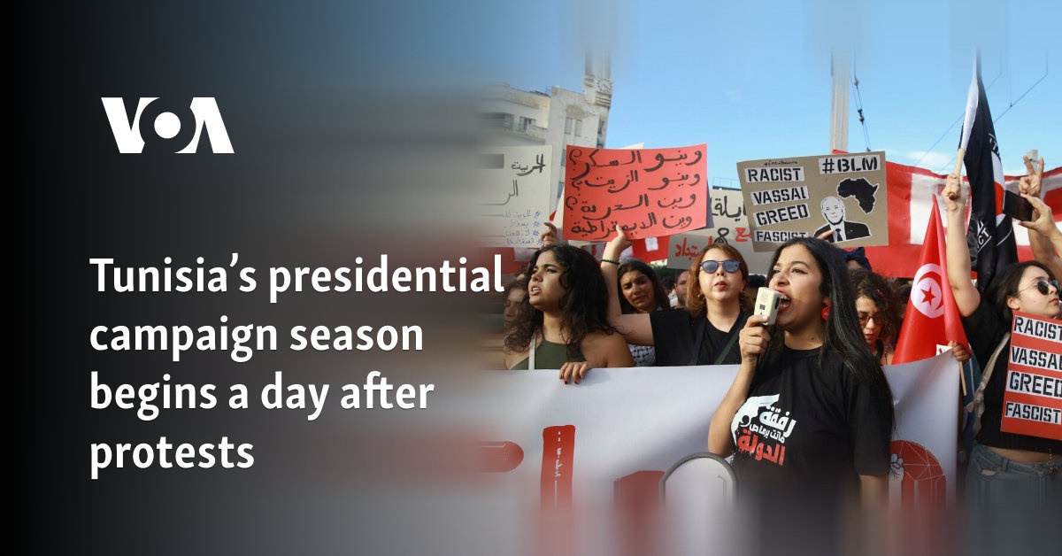 Tunisia’s presidential campaign season begins a day after protests