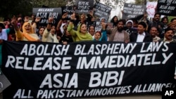 FILE photo - Pakistanis protest against blasphemy laws. 