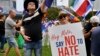 Protestors hold placards during a rally against antisemitism in Sydney, on Feb. 18, 2024. The Australian government named a special envoy July 9, 2024 to confront a rise in antisemitism across the country since the Israel-Hamas war began.