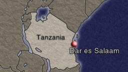 Map of Tanzania showing the capital, Dar es Salaam.